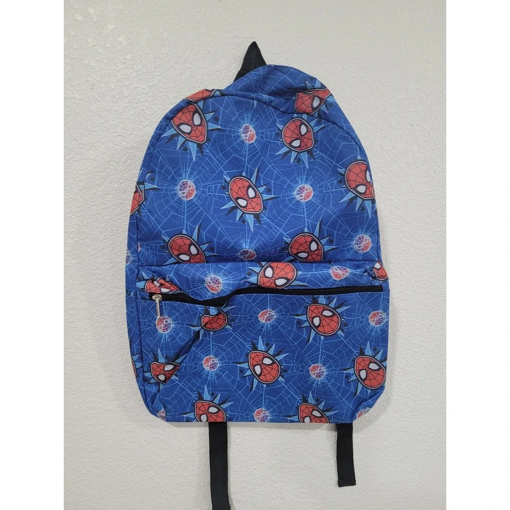 Spiderman Backpack Blue All Over Print Kids Marvel‎ Comics School Bag #2